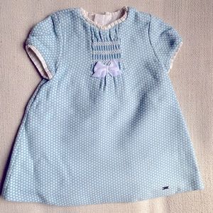 Mayoral light blue and white dress, size 12m